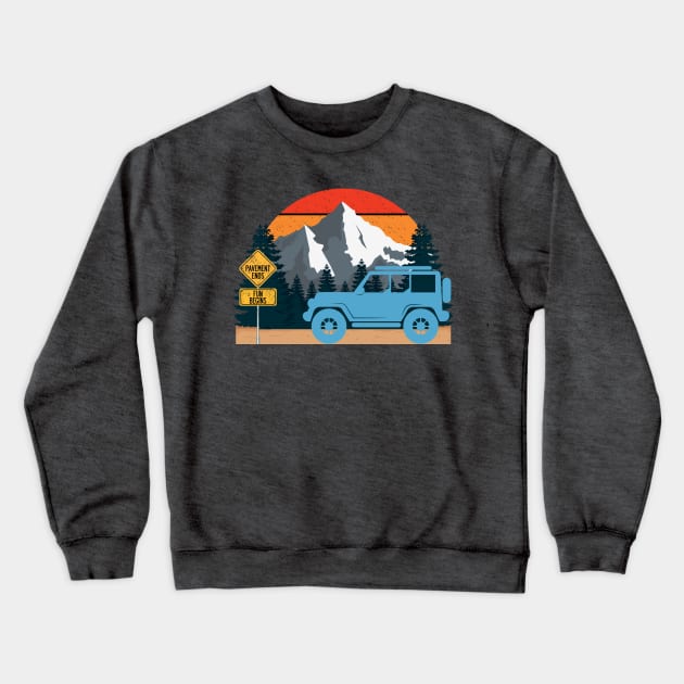 Off-Roading - Mountains and Sunset Crewneck Sweatshirt by playndirt